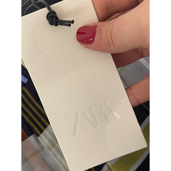 Zara ZW Womens Pants XS Multicolor Plaid Checked Relaxed Straight 8370/033 NWT - Picture 7 of 14